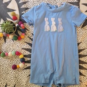Applique easter bunny onesie romper